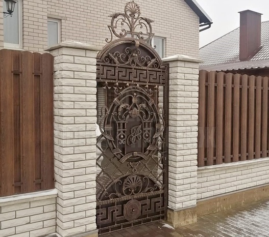 Винтажная калитка с элементами художественной ковки КЛ-221 - фото 2