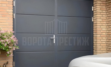 Распашные металлические ворота с сэндвич панелями ГР-364