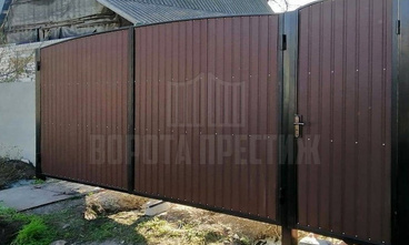 Механические распашные ворота из профнастила РС-453