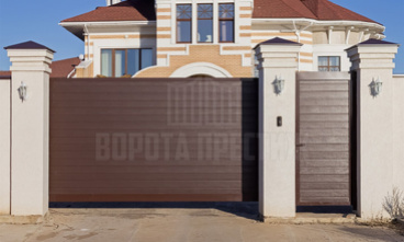 Откатные ворота с сэндвич-панелями ОТ-443